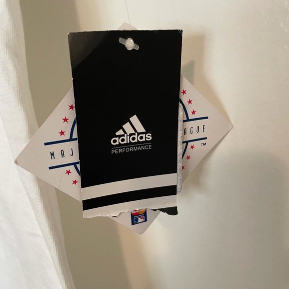 NWT New York Yankees x Adidas 3 Stripe T-Shirt Genuine MLB merch size 18-20 - Picture 7 of 9